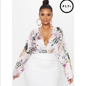 PRETTYLITTLETHING Floral Blush Blouse